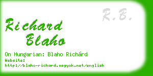 richard blaho business card