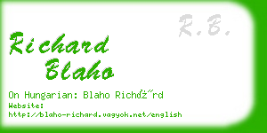 richard blaho business card